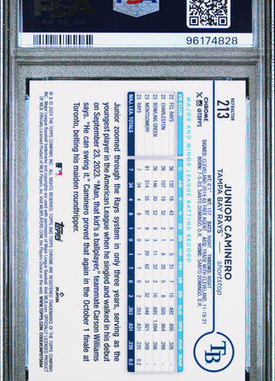 2024 Topps Chrome Junior Caminero Refractor #213 PSA 9