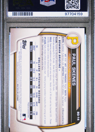 2023 Bowman Draft Paul Skenes #BD14 PSA 10