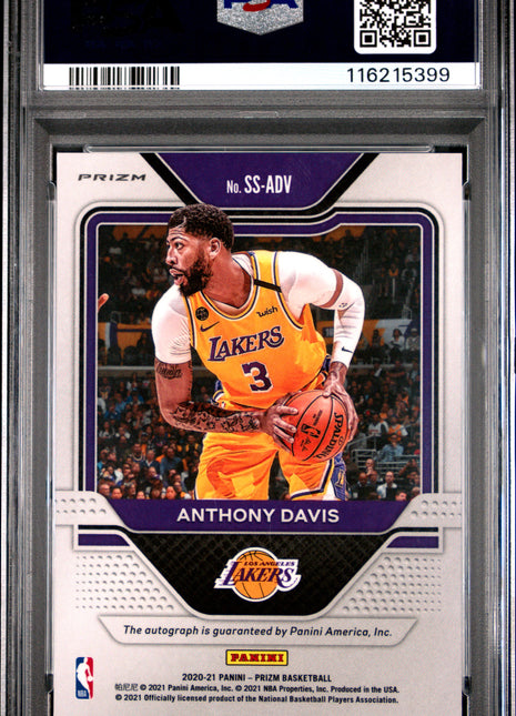 2020 Panini Prizm Sensational Signatures Anthony Davis Snstnl. SIG Choice #SSADV PSA 9