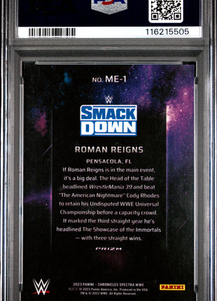 2023 Panini Chronicles WWE Main Event Roman Reigns #ME1 PSA 9
