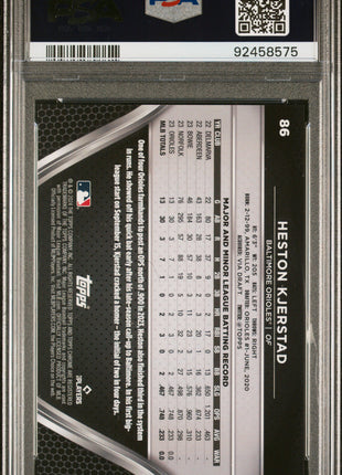 2024 Topps Chrome Black Heston Kjerstad Orange /25 PSA 10
