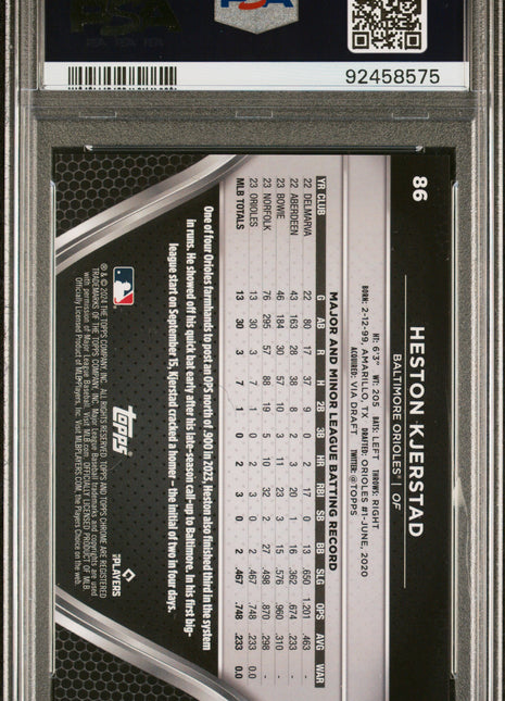 2024 Topps Chrome Black Heston Kjerstad Orange /25 PSA 10