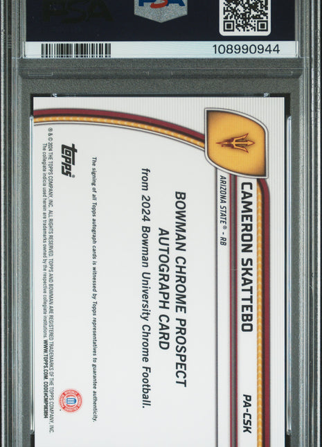 2024 Bowman University Chrome Auto Cameron Skattebo #PACSK PSA 10 Rookie
