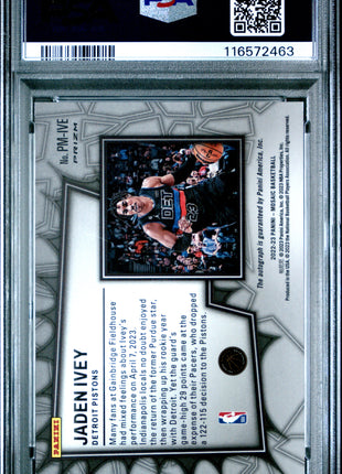 2022 Panini Mosaic Pictographs Mosaic Jaden Ivey #PMIVE PSA 8