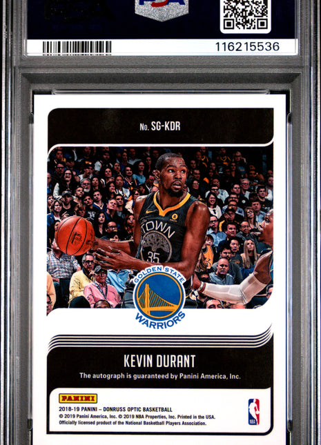 2018 Panini Donruss Optic Signature Series Kevin Durant #KDR PSA 8