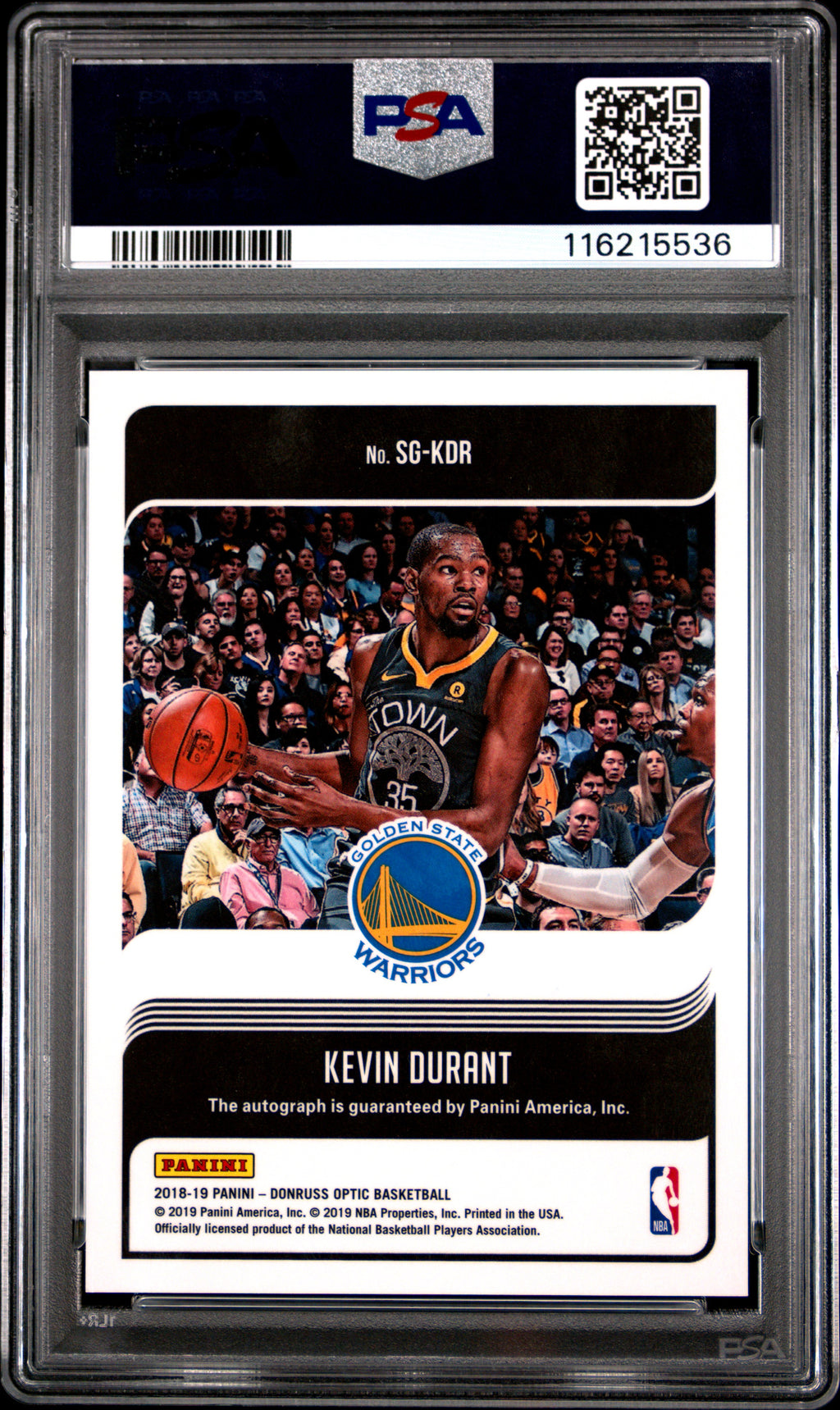 2018 Panini Donruss Optic Signature Series Kevin Durant #KDR PSA 8
