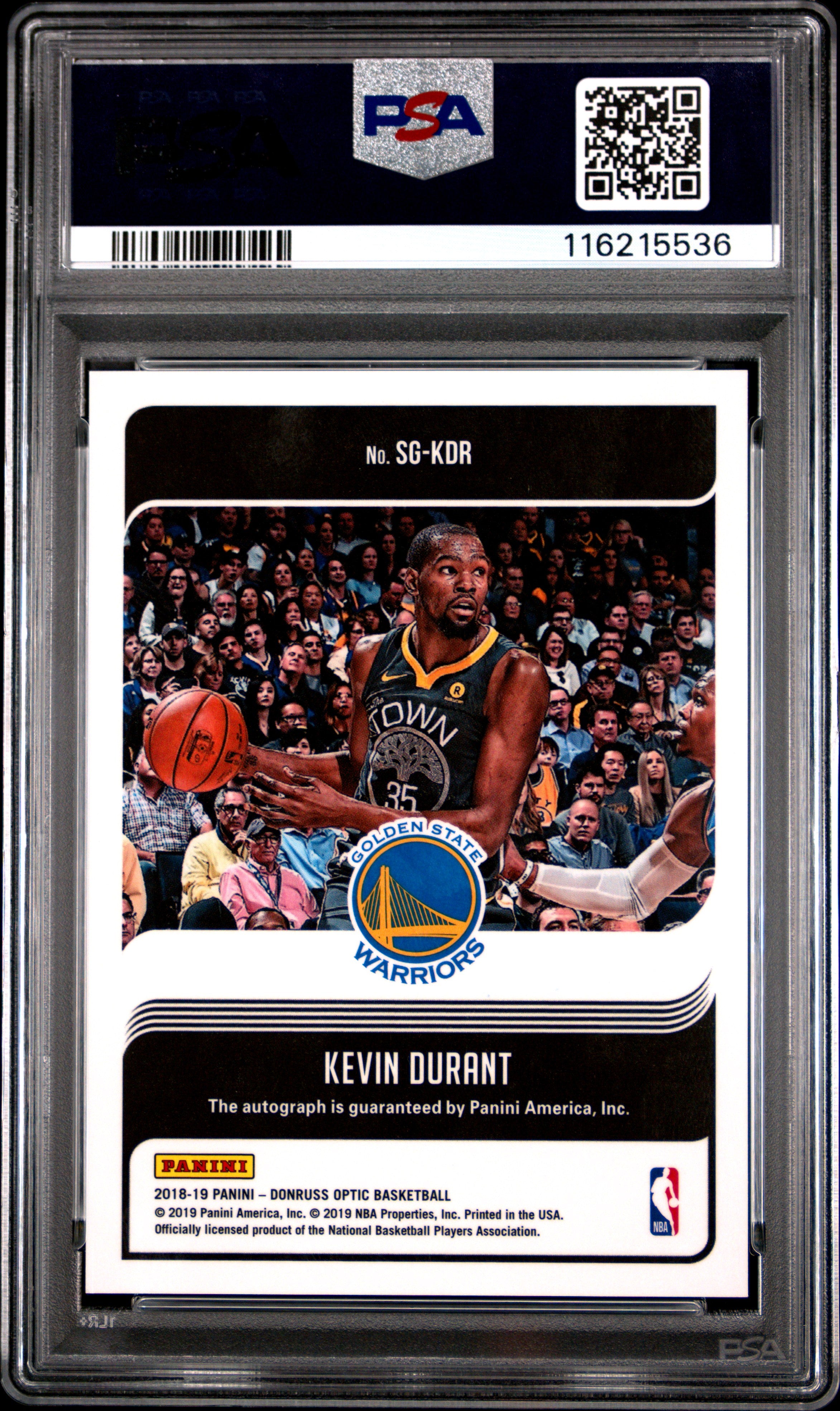 2018 Panini Donruss Optic Signature Series Kevin Durant #KDR PSA 8
