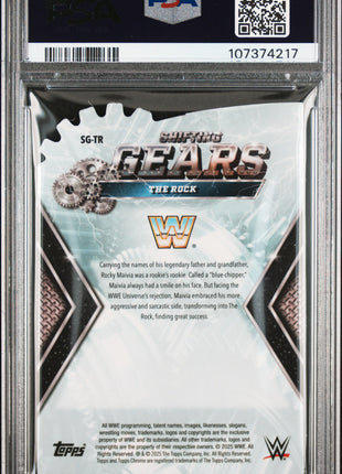 2025 Topps Chrome WWE Shifting Gears The Rock #SGTR PSA 10