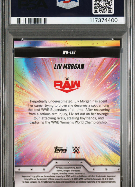 2025 Topps Chrome WWE Women's Division LIV Morgan Aqua Geo #LIV 083/125 PSA 10