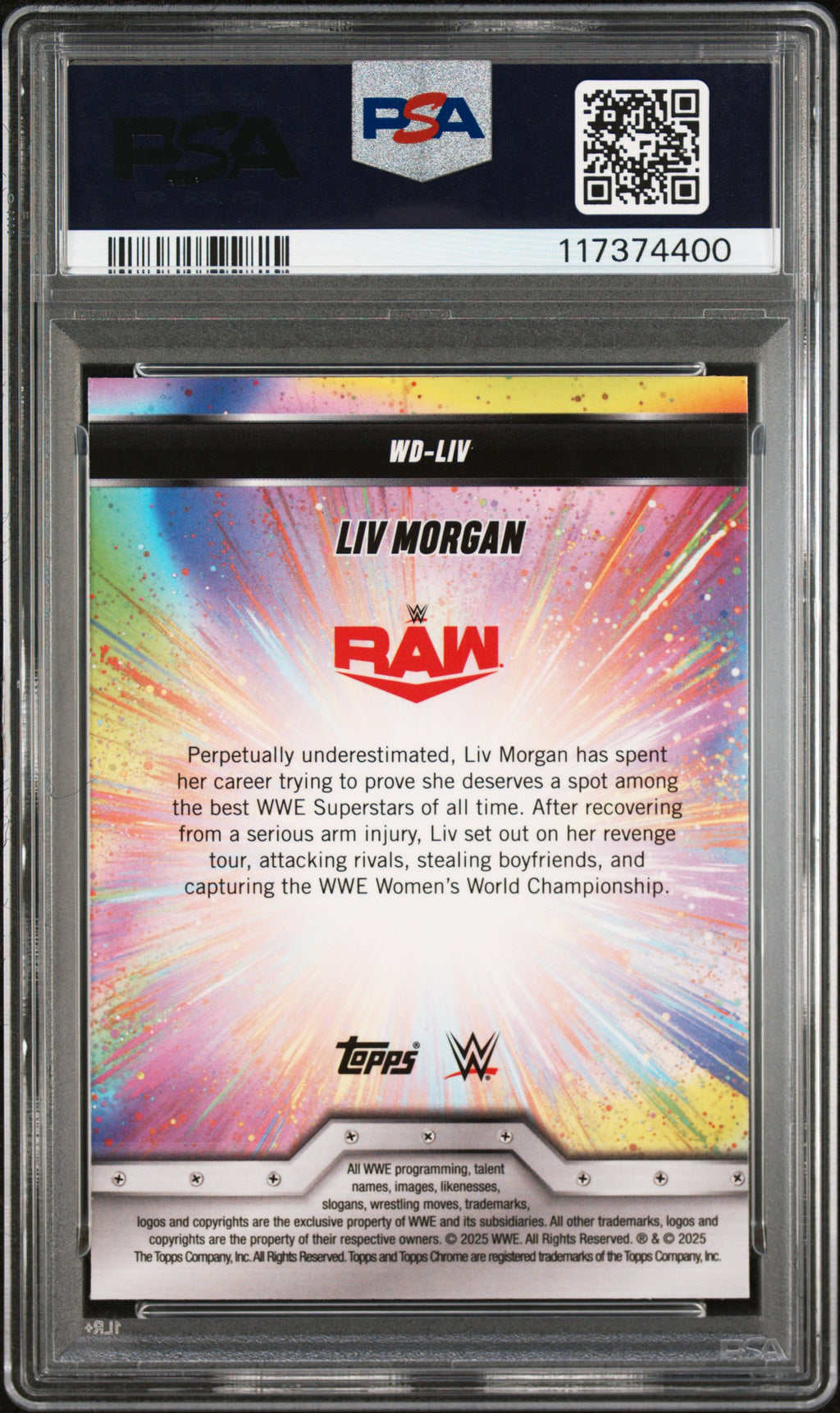 2025 Topps Chrome WWE Women's Division LIV Morgan Aqua Geo #LIV 083/125 PSA 10