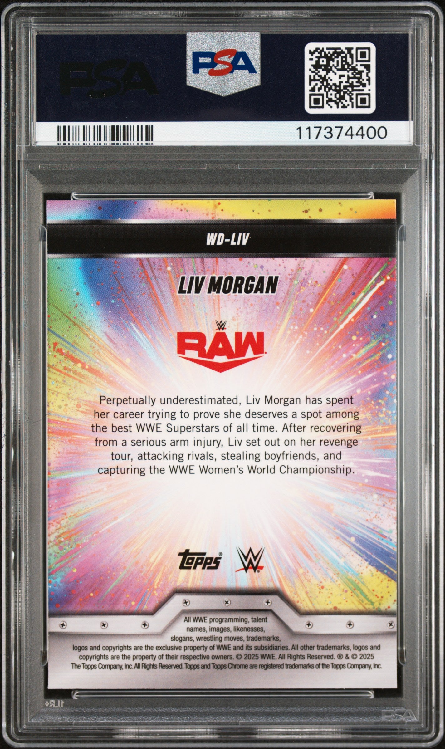 2025 Topps Chrome WWE Women's Division LIV Morgan Aqua Geo #LIV 083/125 PSA 10