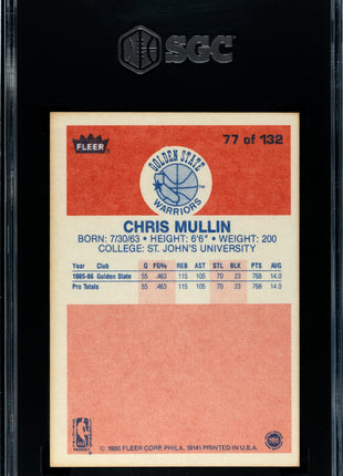 1986-87 Fleer Chris Mullin #77 SGC 7