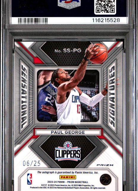 2023 Panini Prizm Sensational Signatures Paul George Mojo #SSPG PSA 10