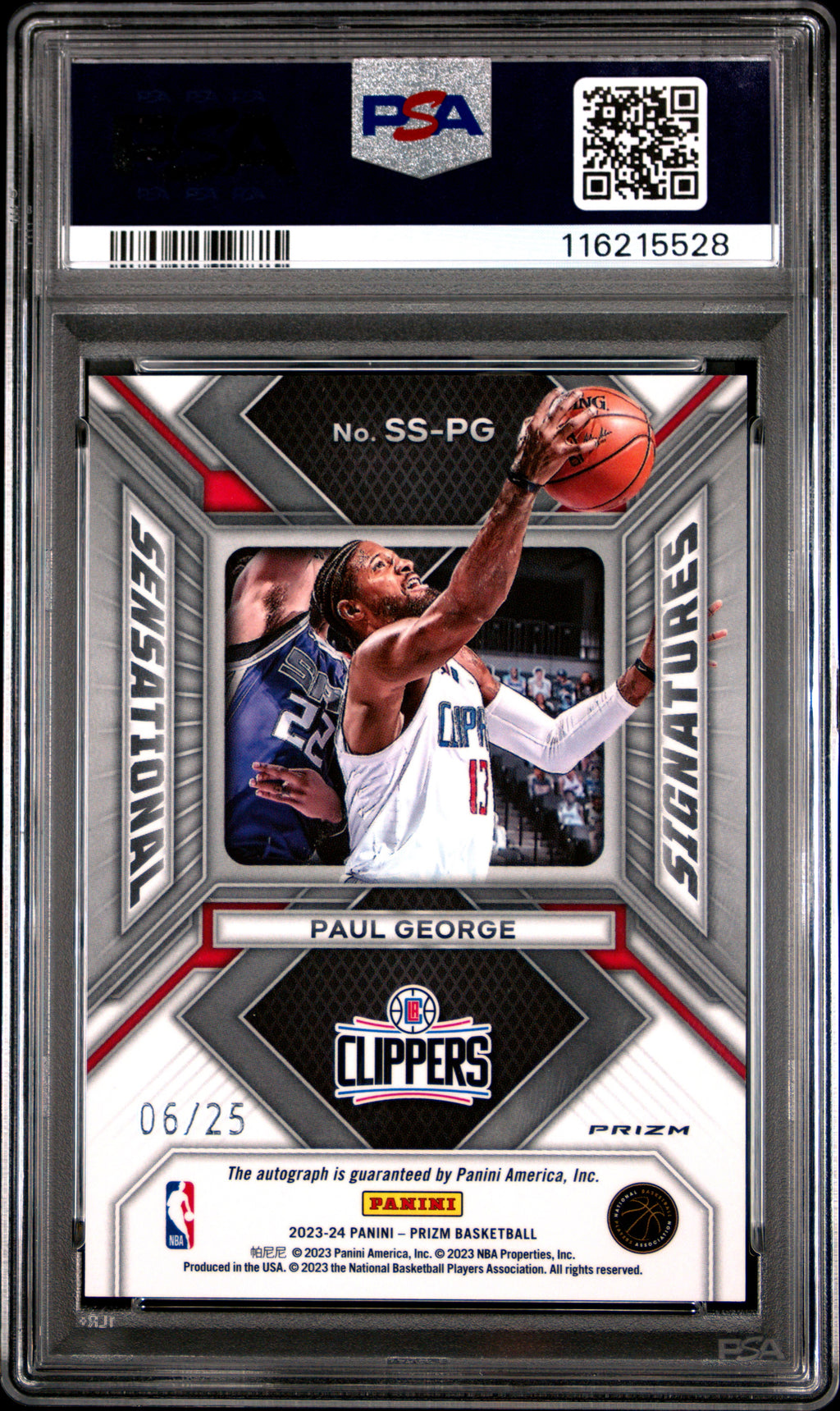 2023 Panini Prizm Sensational Signatures Paul George Mojo #SSPG PSA 10