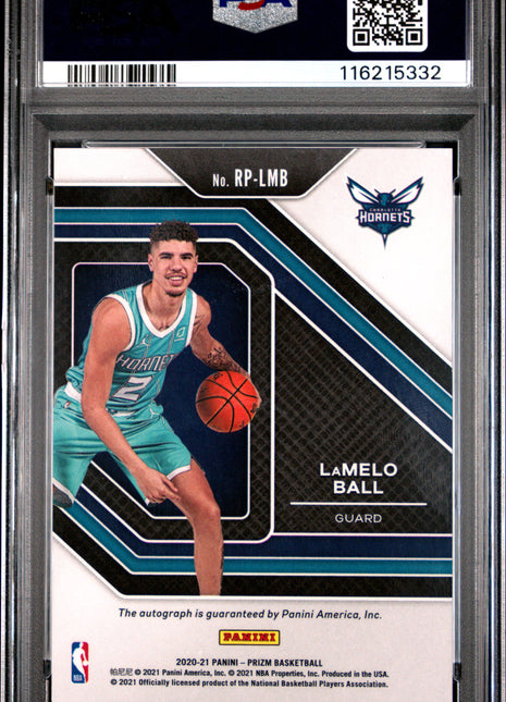 2020 Panini Prizm Rookie Penmanship Lamelo Ball #RPLMB PSA 8