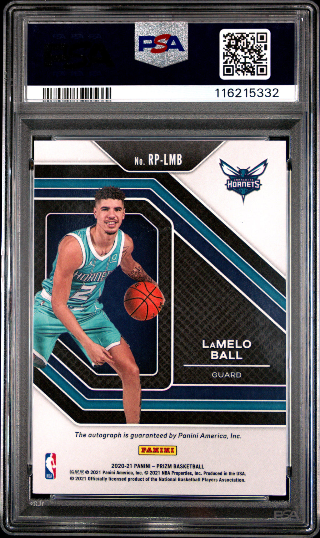 2020 Panini Prizm Rookie Penmanship Lamelo Ball #RPLMB PSA 8