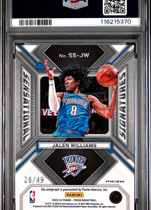 2023 Panini Prizm Sensational Signatures Jalen Williams Blue #SSJW PSA 9