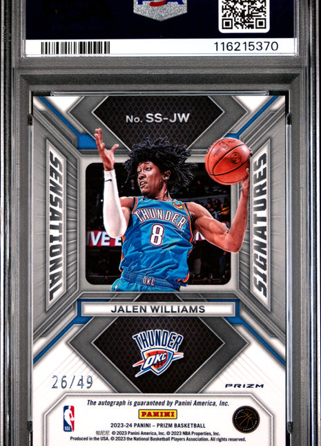 2023 Panini Prizm Sensational Signatures Jalen Williams Blue #SSJW PSA 9