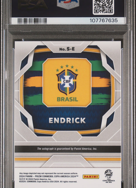 2024 Panini Prizm Conmebol Copa America Signatures Endrick #SE PSA 10