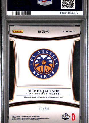 2024 Panini Select WNBA Signatures Rickea Jackson Red Prizm #SGRJ PSA 9