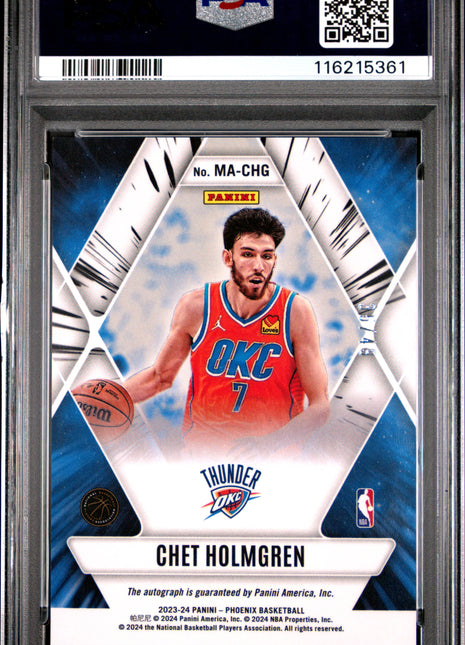 2023 Panini Phoenix Mythical Autographs Chet Holmgren #MACHG PSA 9