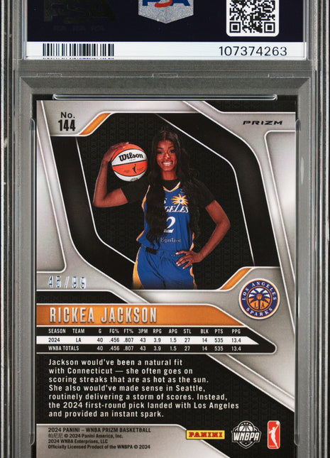 2024 Panini Prizm WNBA Rickea Jackson Orange #144 PSA 9