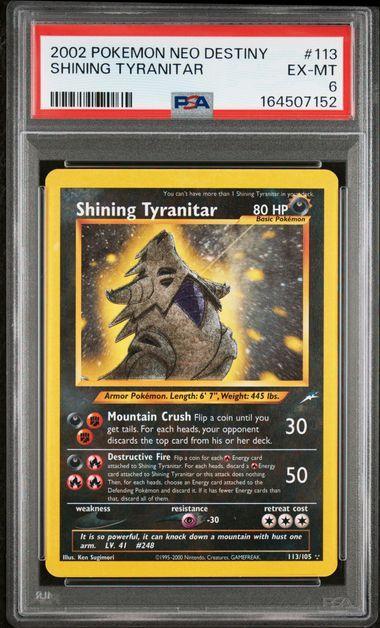 2002 Pokemon Neo Destiny Shining Tyranitar 113 PSA 6