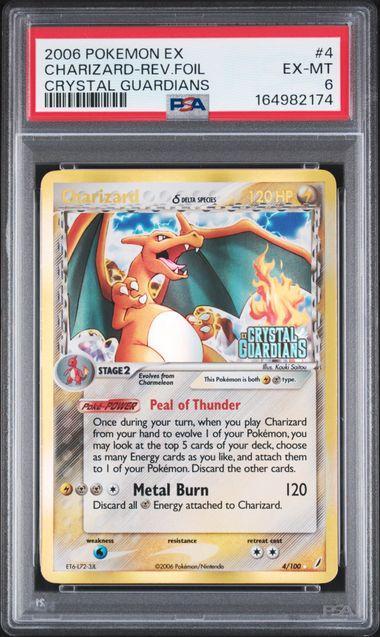 2006 Pokemon Crystal Guardians Charizard Reverse Foil 4 PSA 6
