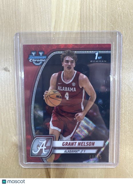 2024-2025 Bowman Chrome U Grant Nelson Red Wave Refractor /45 Alabama Bowman 1st