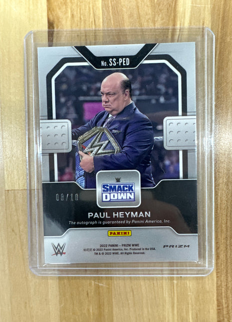 2022 Prizm WWE Paul Heyman Senational Gold Auto /10