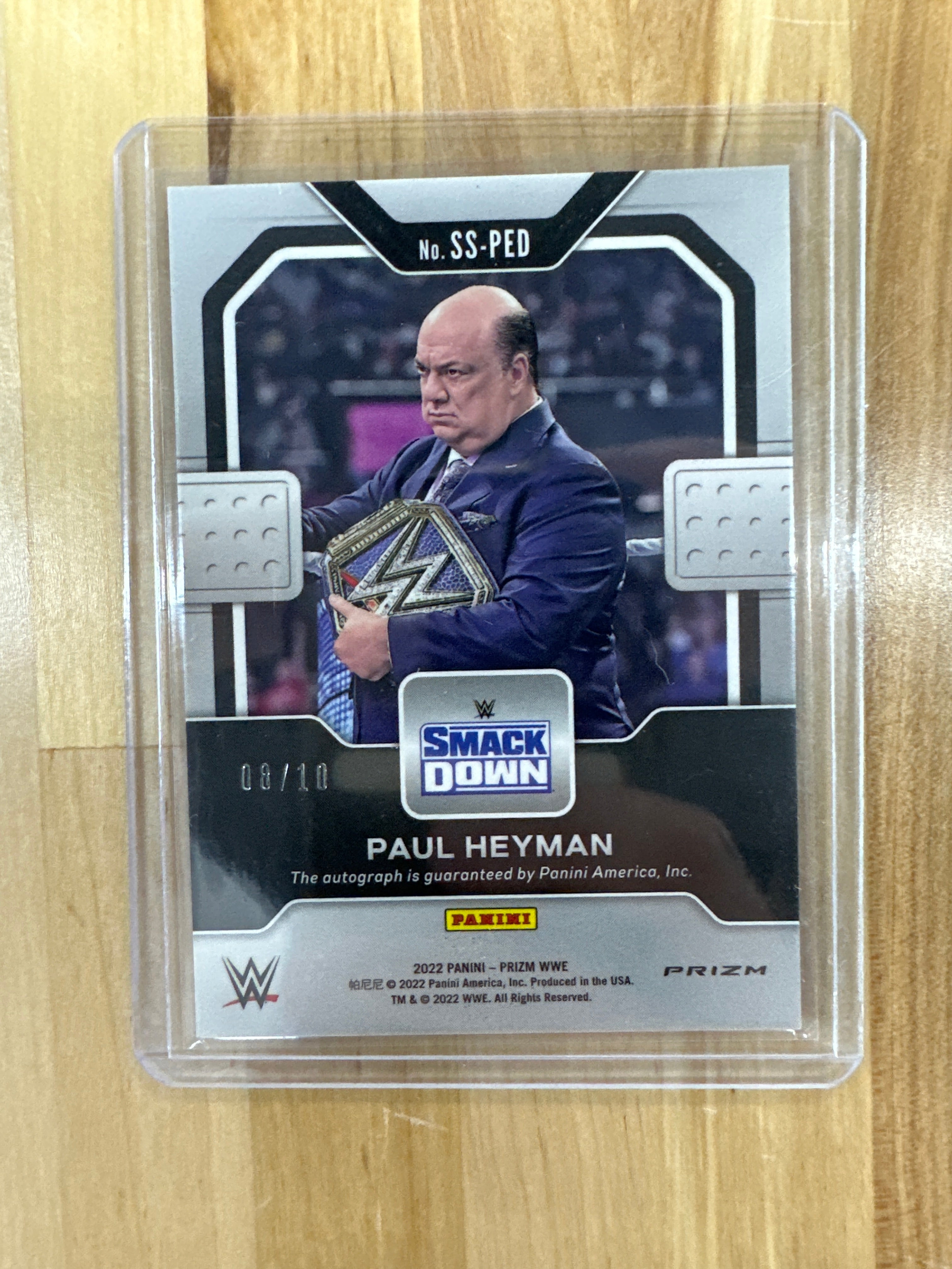 2022 Prizm WWE Paul Heyman Senational Gold Auto /10