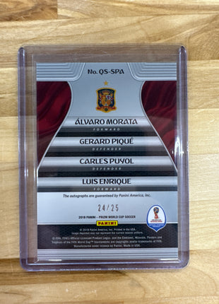 2018 Prizm Alvaro Morata Gerard Pique Carles Puyol Luis Enrique Auto /25
