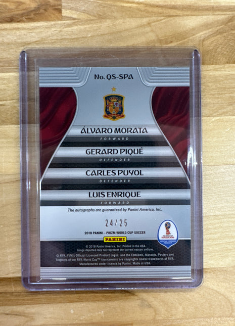2018 Prizm Alvaro Morata Gerard Pique Carles Puyol Luis Enrique Auto /25