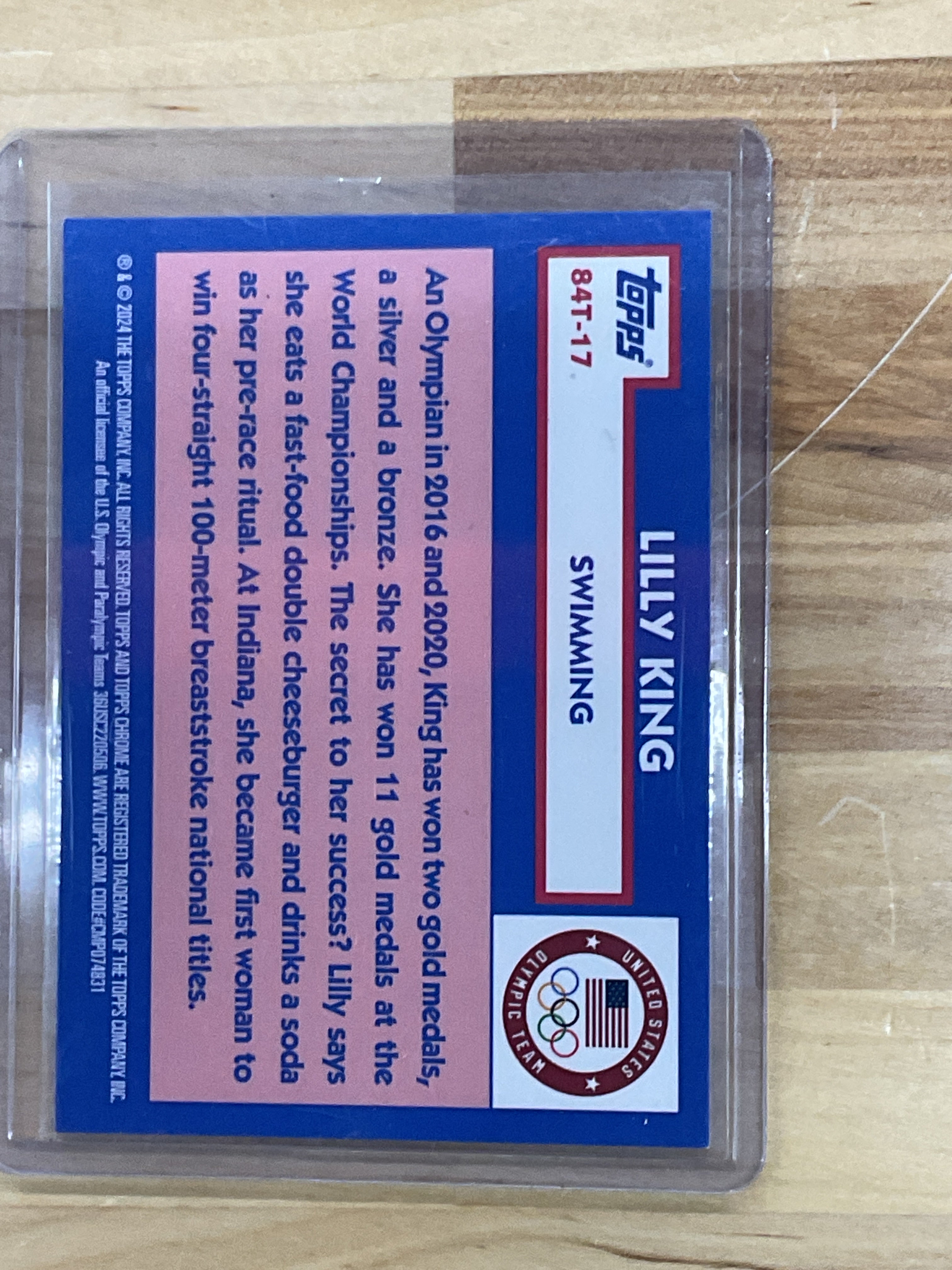 2024 Topps Chrome Olympics Lilly King Team USA Red /5