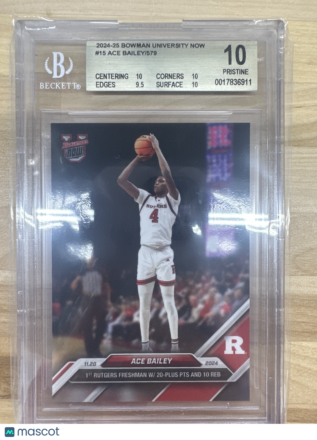 2024-25 Bowman Now Ace Bailey #15 BGS 9.5