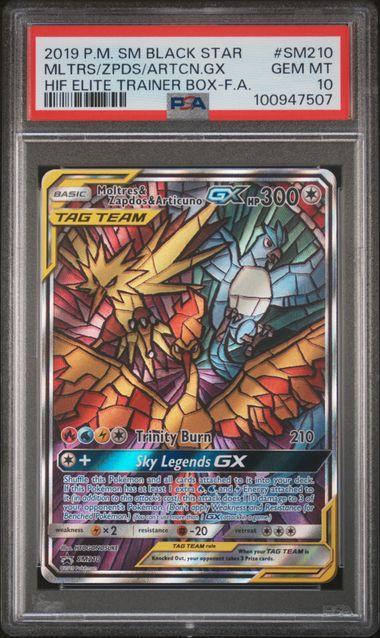 2019 Pokemon Promo Moltres, Zapdos, & Articuno GX SM210 PSA 10 507