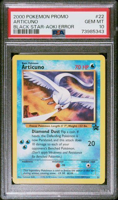 2000 Pokemon Promo Articuno 22 Aoki Error PSA 10