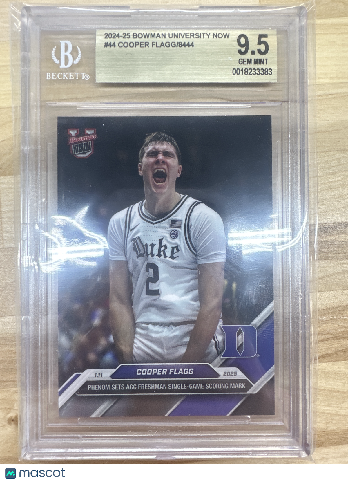 2024-25 Bowman U Now - Cooper Flagg #44 BGS 9.5
