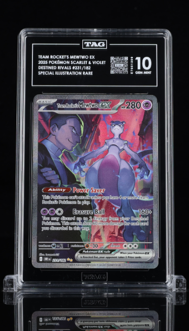2025 Pokemon Destined Rivals Team Rocket's Mewtwo ex 231 TAG 10
