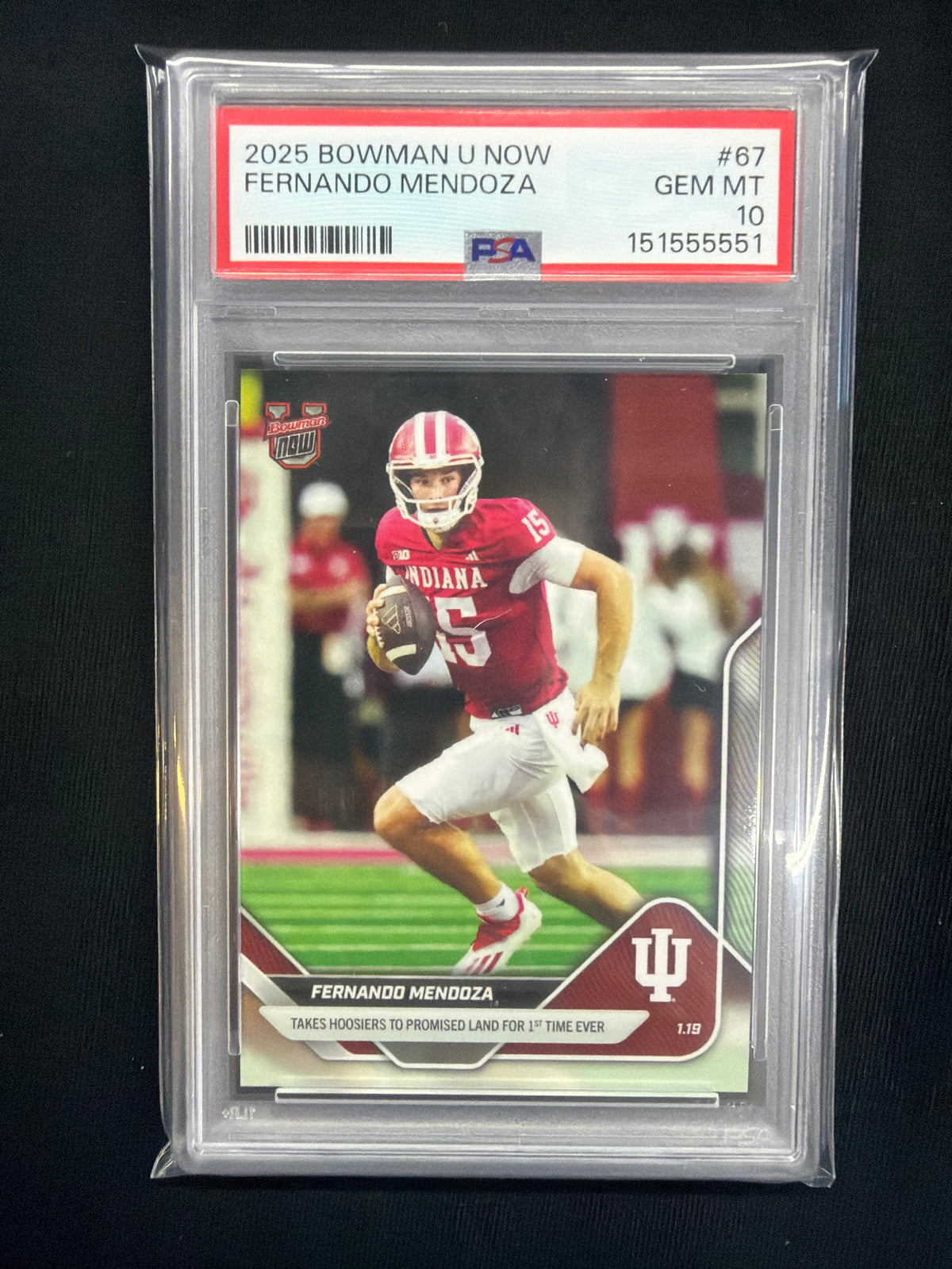 2025 Bowman U Now Fernando Mendoza Rookie #67 PSA 10 Indiana 551