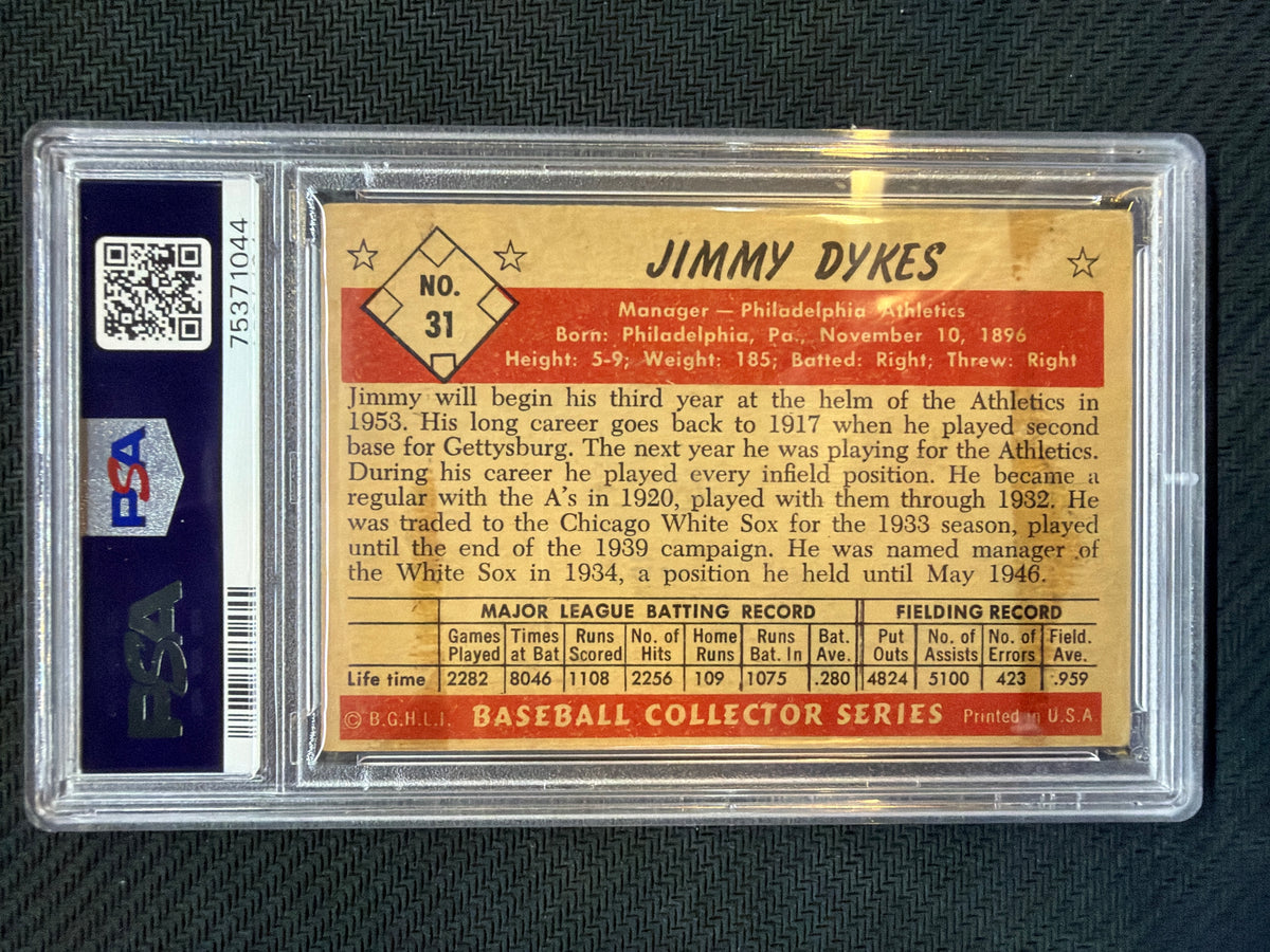 1953 Bowman Color Jimmy Dykes #31 PSA 3