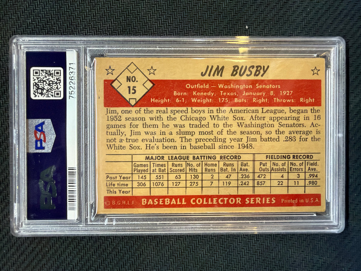 1953 Bowman Color Jim Busby #15 PSA 4