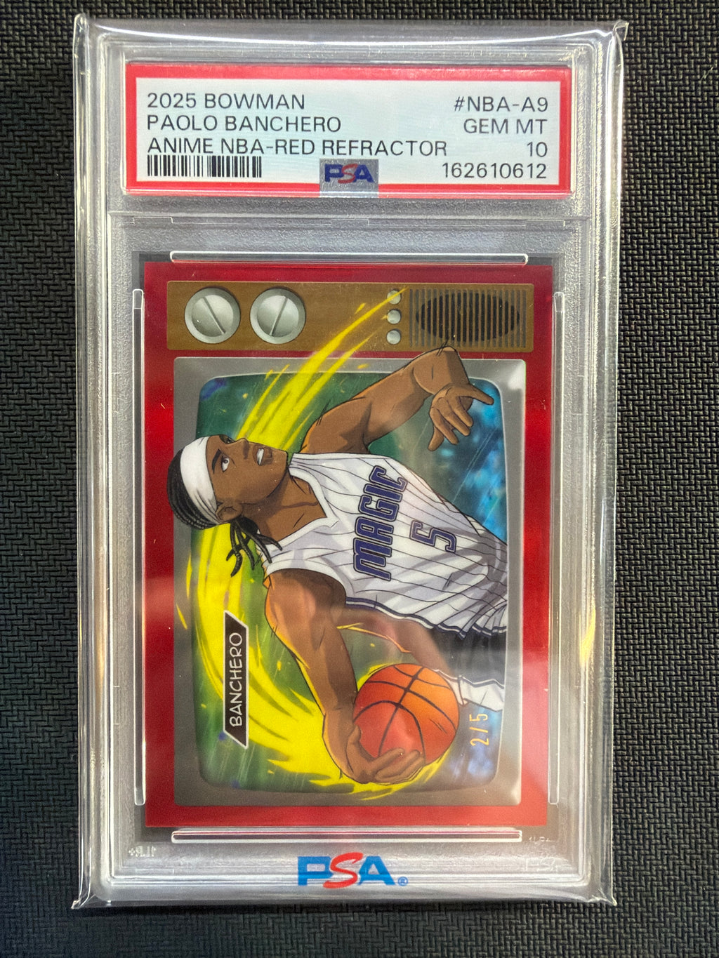 2025 Bowman Paolo Banchero Anime NBA Red Refractor/5 #NBA -A9 PSA 10 Magic