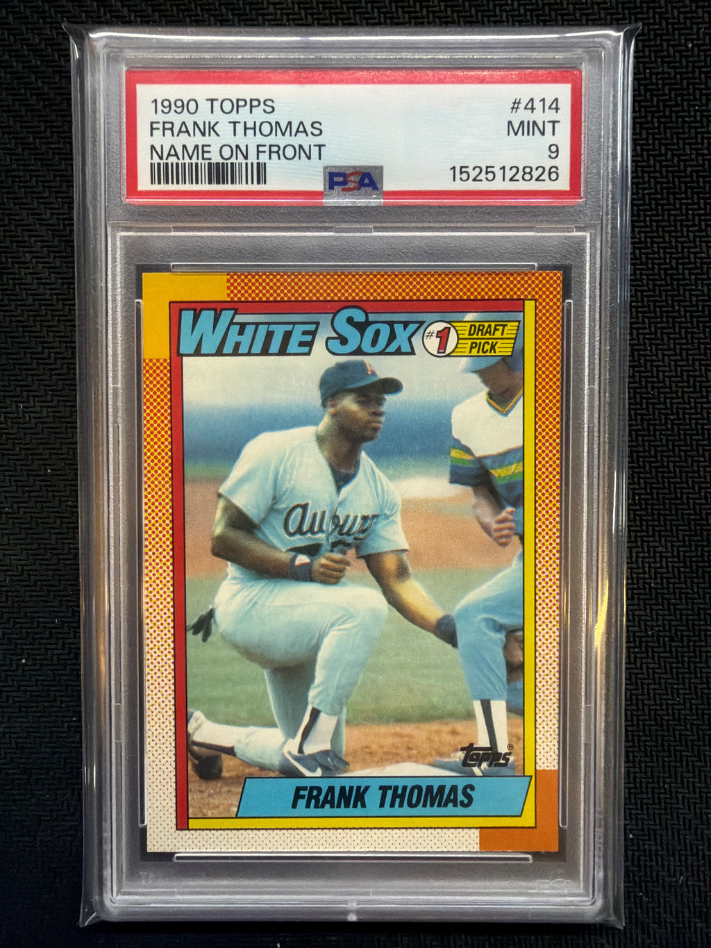 1990 Topps Frank Thomas Name On Front #414 PSA 9 White Sox