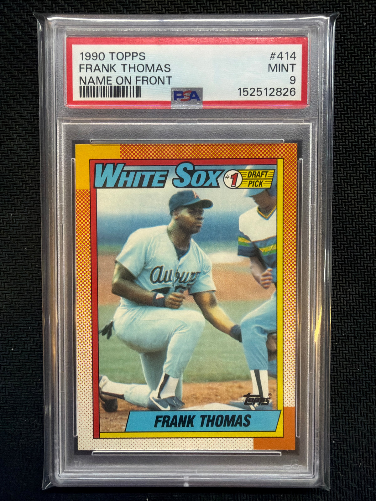 1990 Topps Frank Thomas Name On Front #414 PSA 9 White Sox