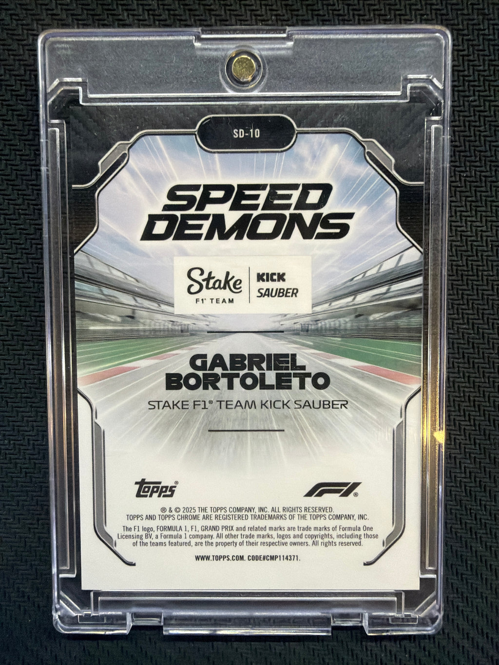 2025 Topps Chrome F1 Gabriel Bortoleto Speed Demons Gold /50 #SD-10 Rookie
