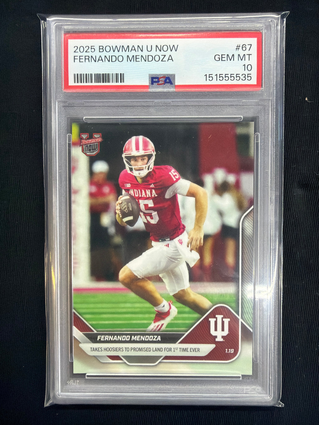 2025 Bowman U Now Fernando Mendoza Rookie #67 PSA 10 Indiana 535