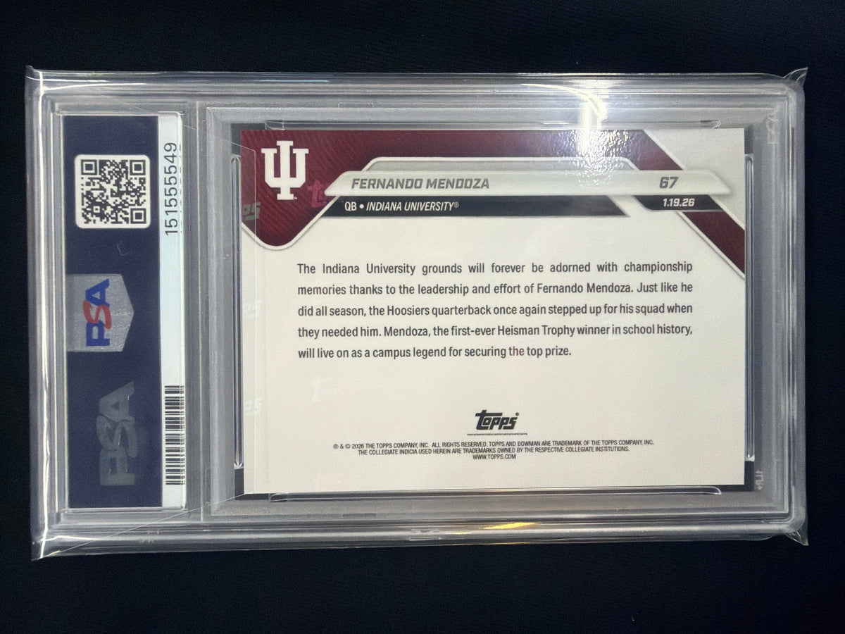 2025 Bowman U Now Fernando Mendoza Rookie #67 PSA 10 Indiana 549