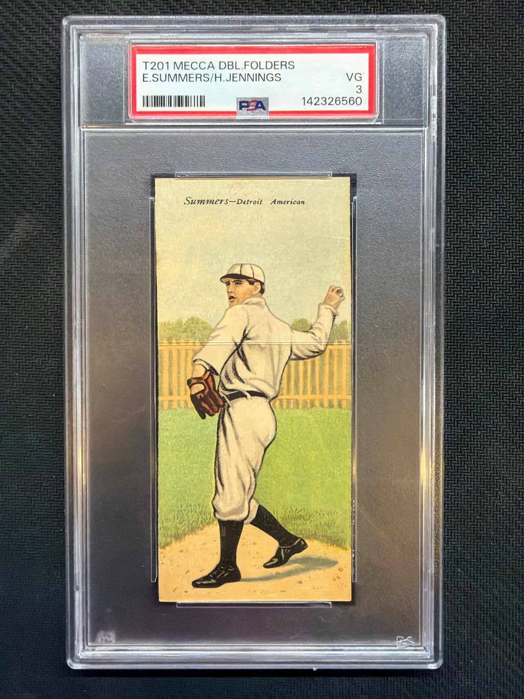 1911 Mecca T201 Double Folders x Edgar Summers & Hugh Jennings PSA 3