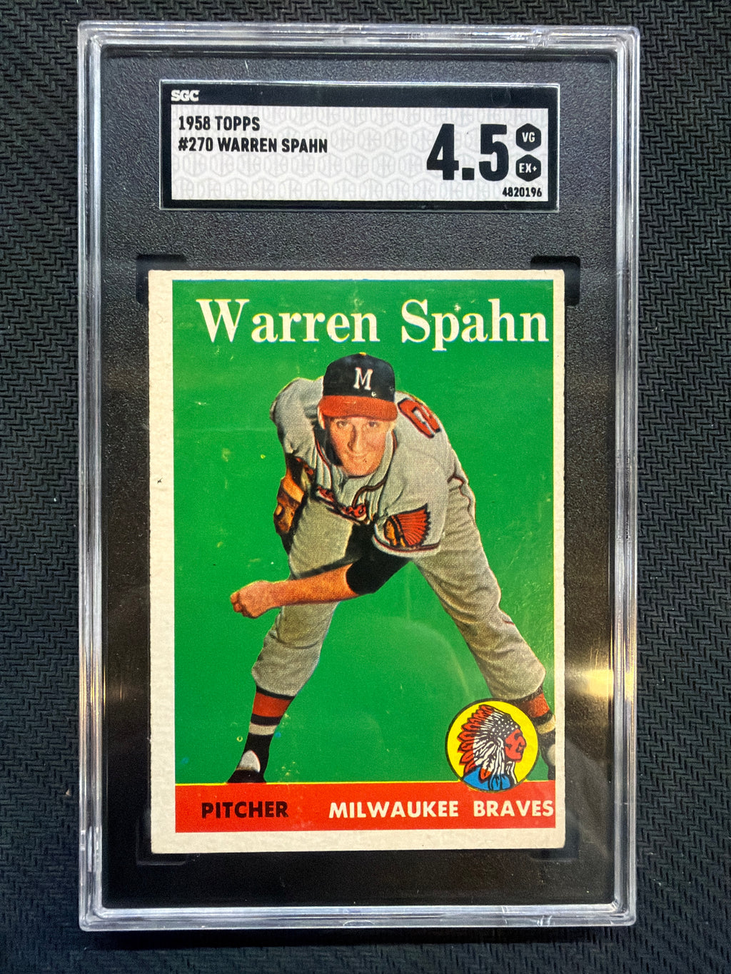 1958 Topps Warren Spahn #270 SGC 4.5 Braves